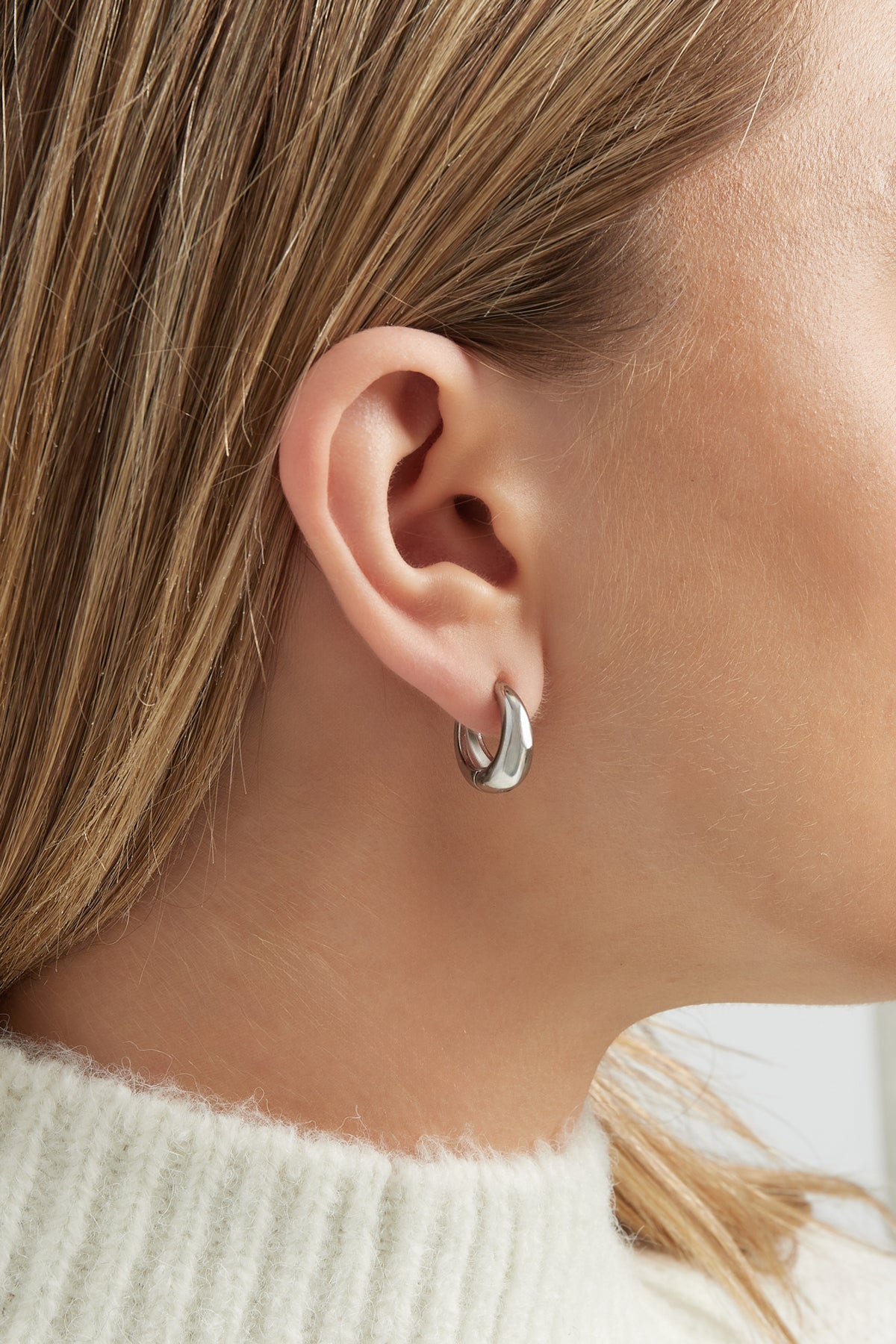 damen creolen mittel basic | edelstahl | gold & silber