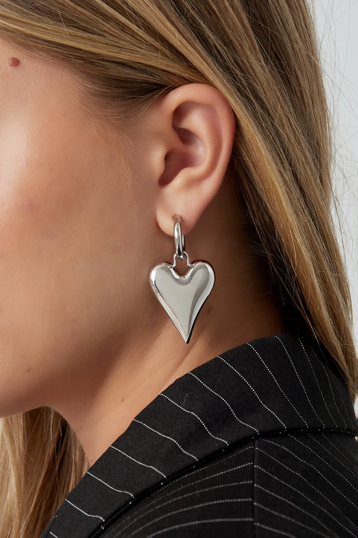 Damen Ohrhänger Herz-Anhänger | Edelstahl 304S | Gold & Silber