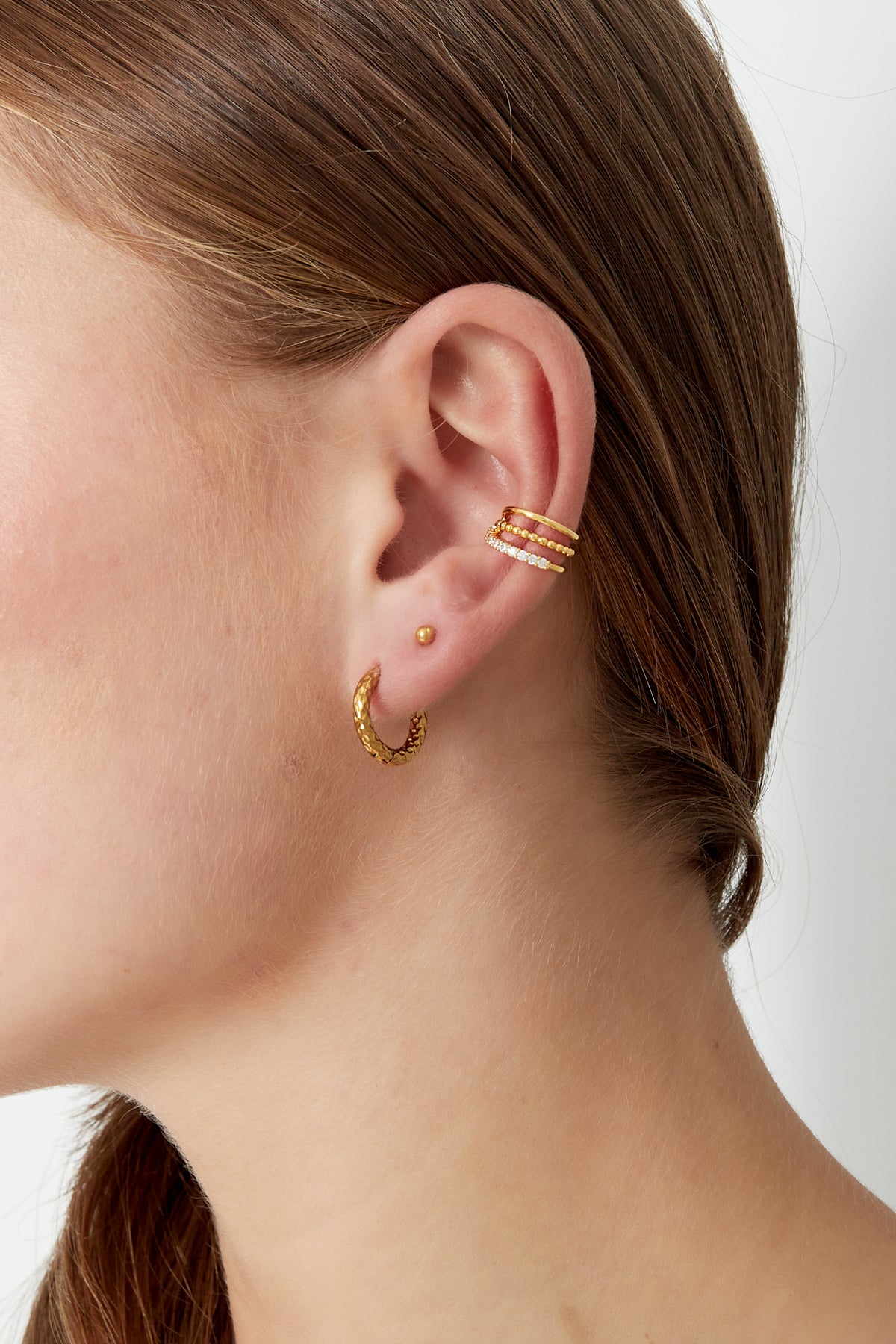 damen ear cuff zirkonium | kupfer | goldfarbe