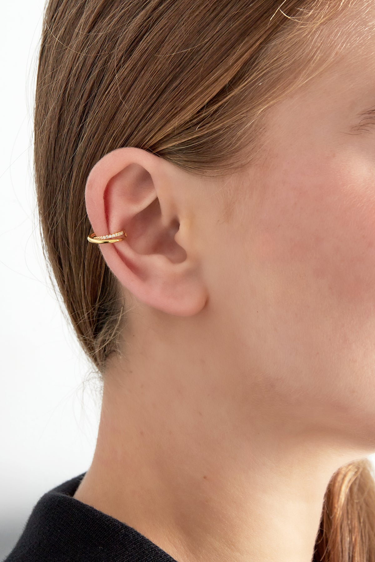 damen ear cuff layered glam zirkon | kupfer | goldfarbe