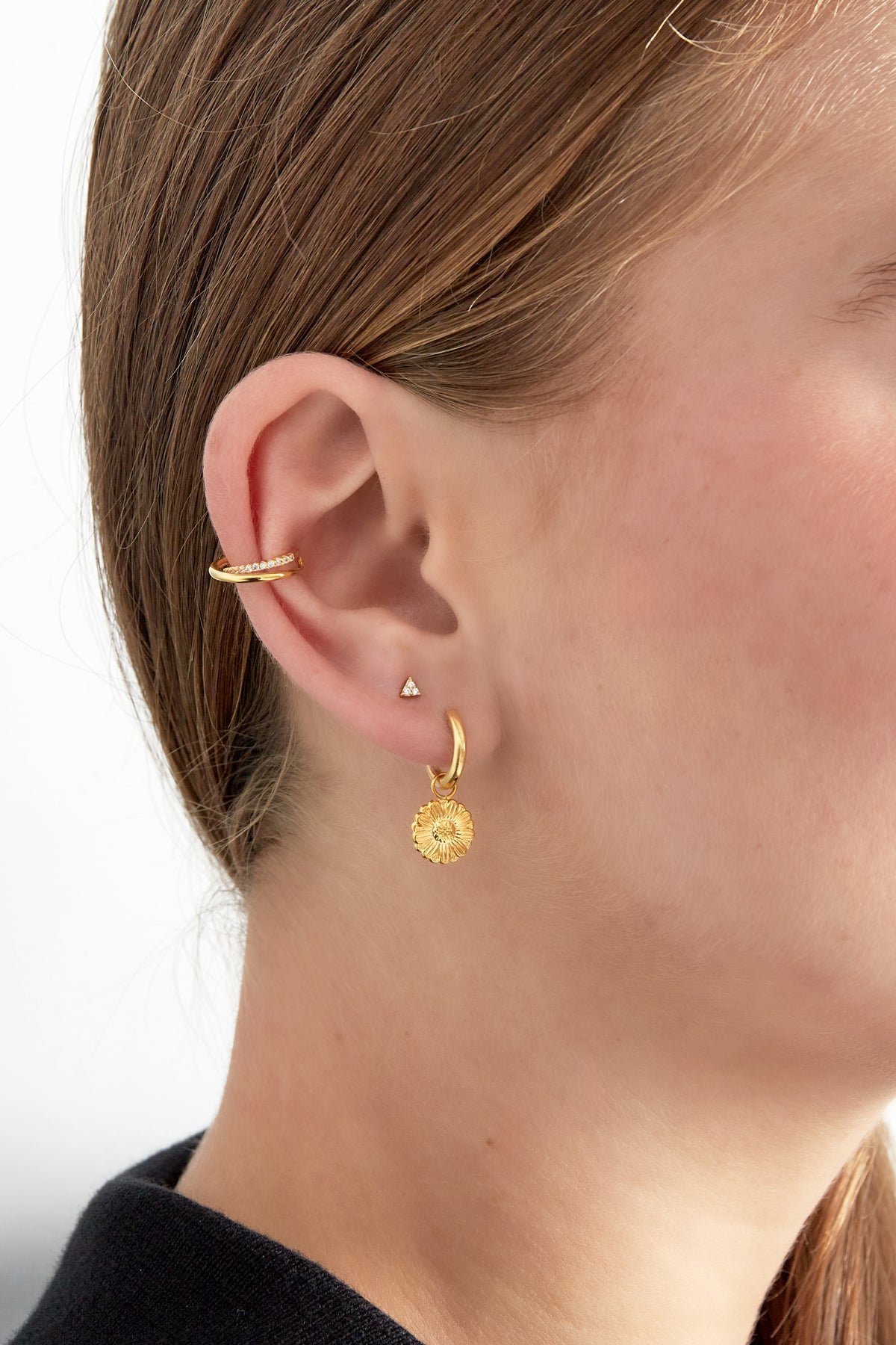 damen ear cuff layered glam zirkon | kupfer | goldfarbe