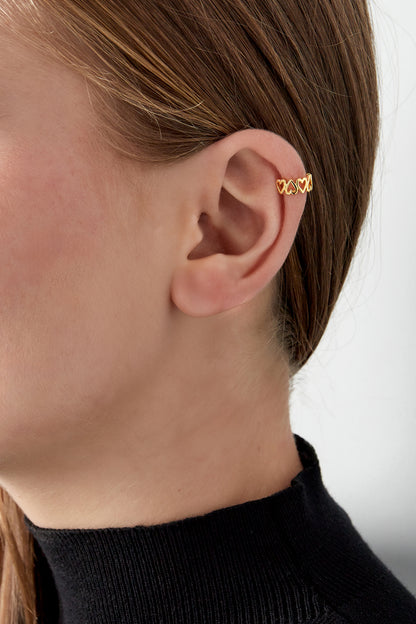 Damen Ear Cuff Herz | Kupfer | Silberfarbe & Goldfarbe