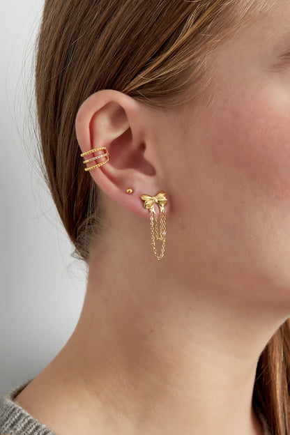 Damen Ohrstecker Twisted Zirkonium | Kupfer | Goldfarbe & Silberfarbe