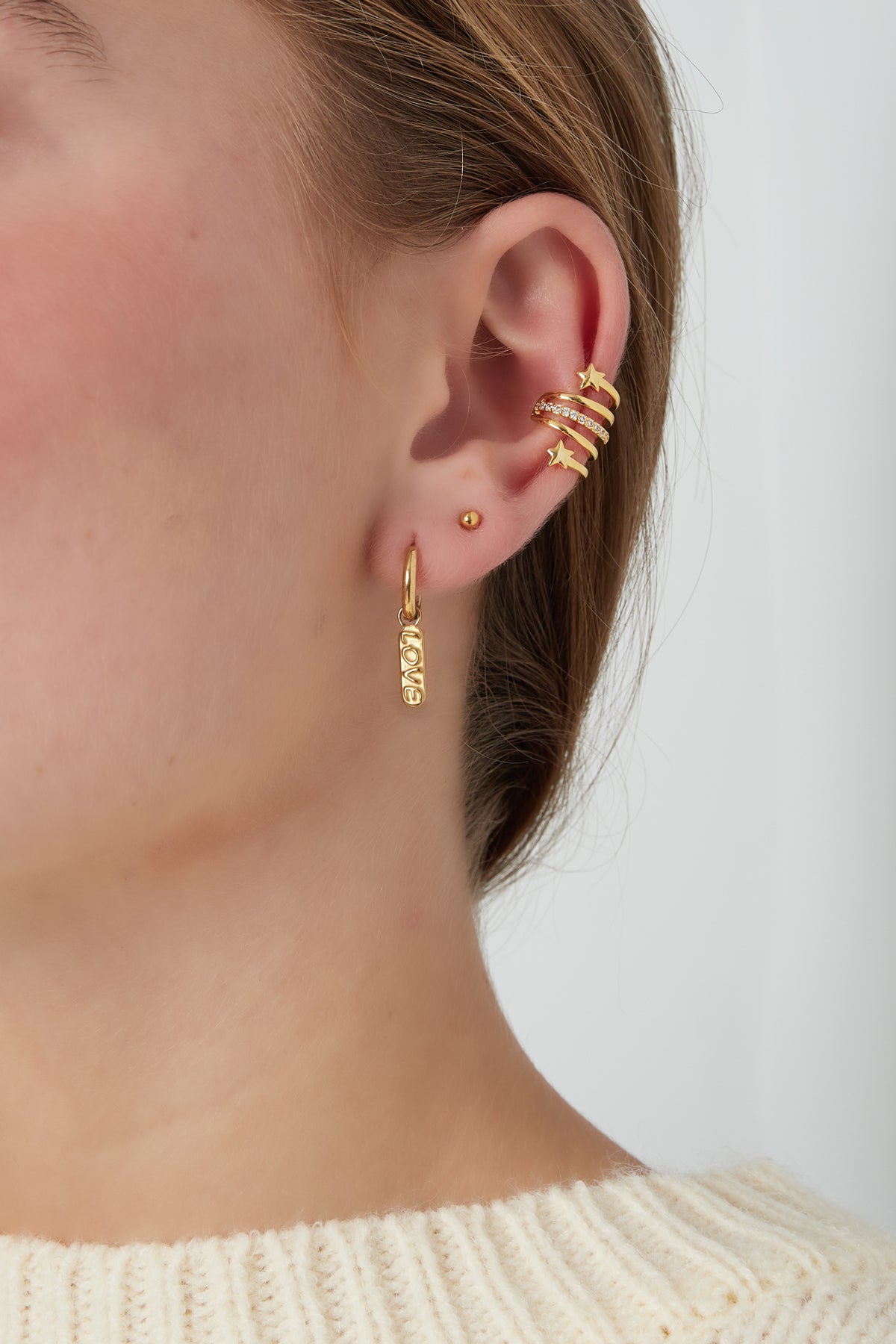 damen ohrstecker starlight zirkon | kupfer | gold & silber