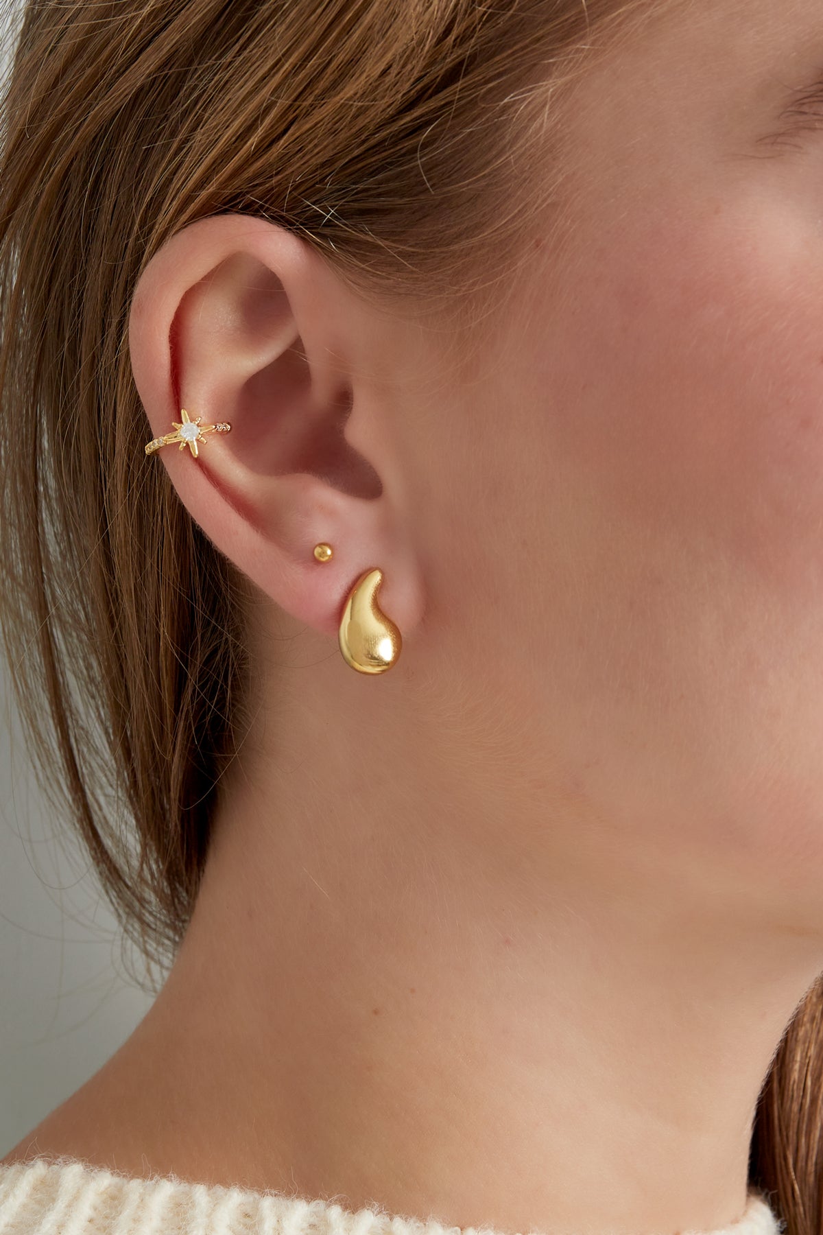 Damen Ohrstecker Zirkonium Fein | Kupfer | Goldfarbe