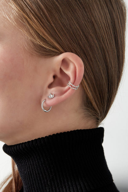 Damen Ear Cuff Double Sparkle Zirkonium | Kupfer | Goldfarbe