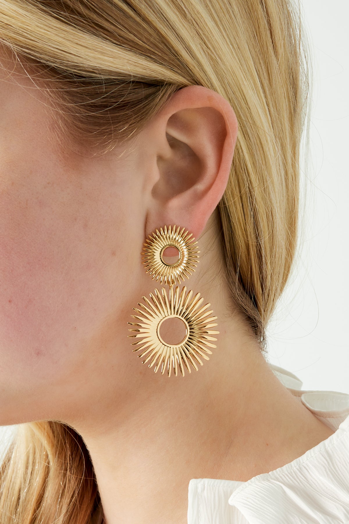 damen ohrringe blume glow day | edelstahl | goldfarbe