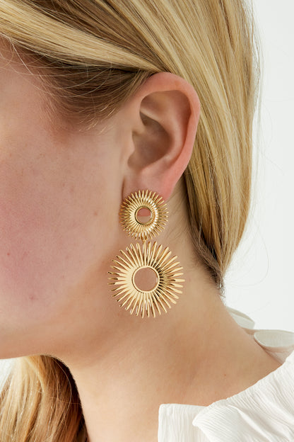 Damen Ohrringe Blume Glow Day | Edelstahl | Goldfarbe