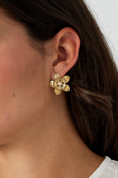 Damen Ohrringe Bluetenexplosion | Edelstahl | Goldfarbe