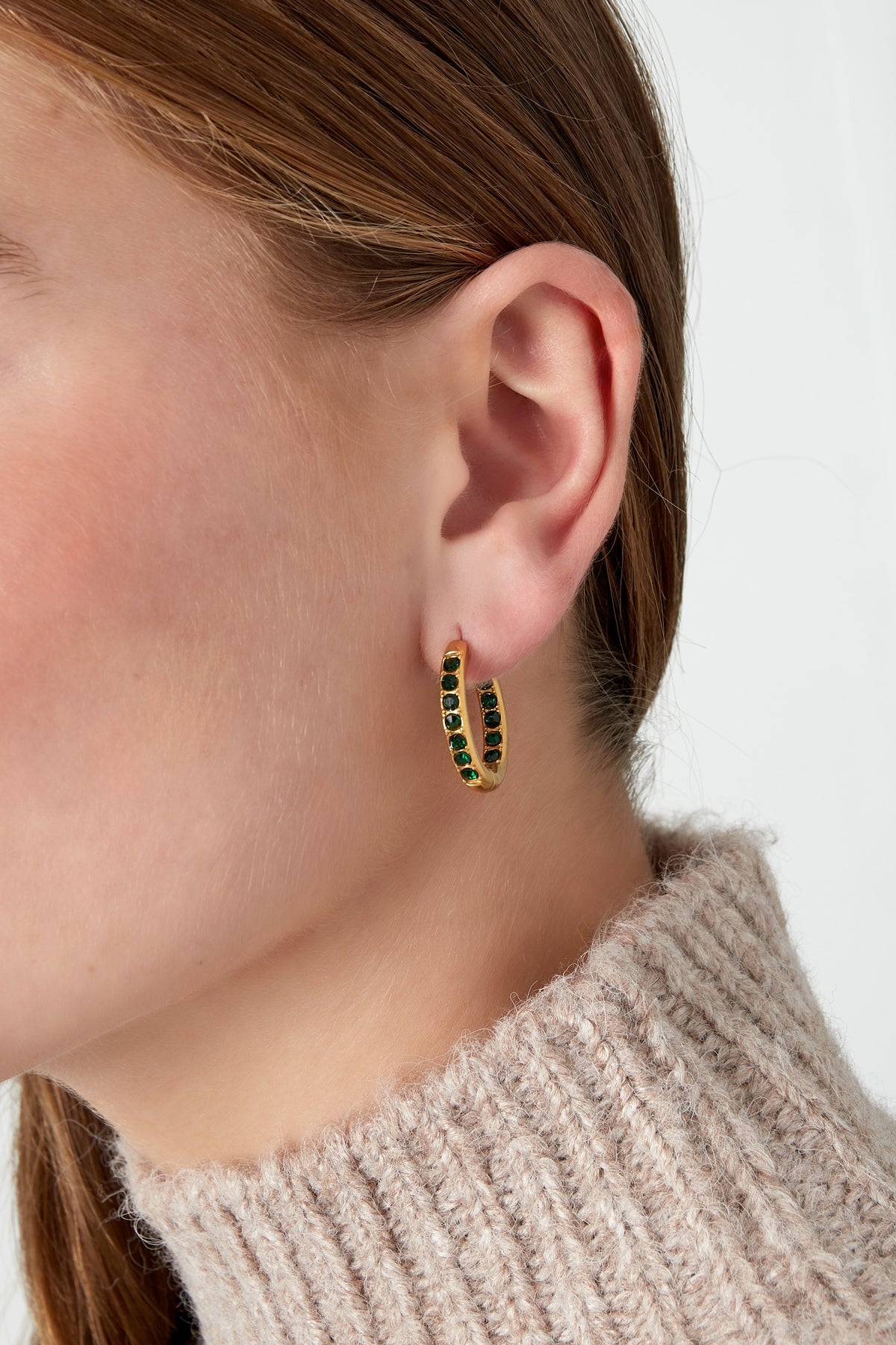 Damen Ohrringe Strass Elegant | Edelstahl | Gold & Rosa
