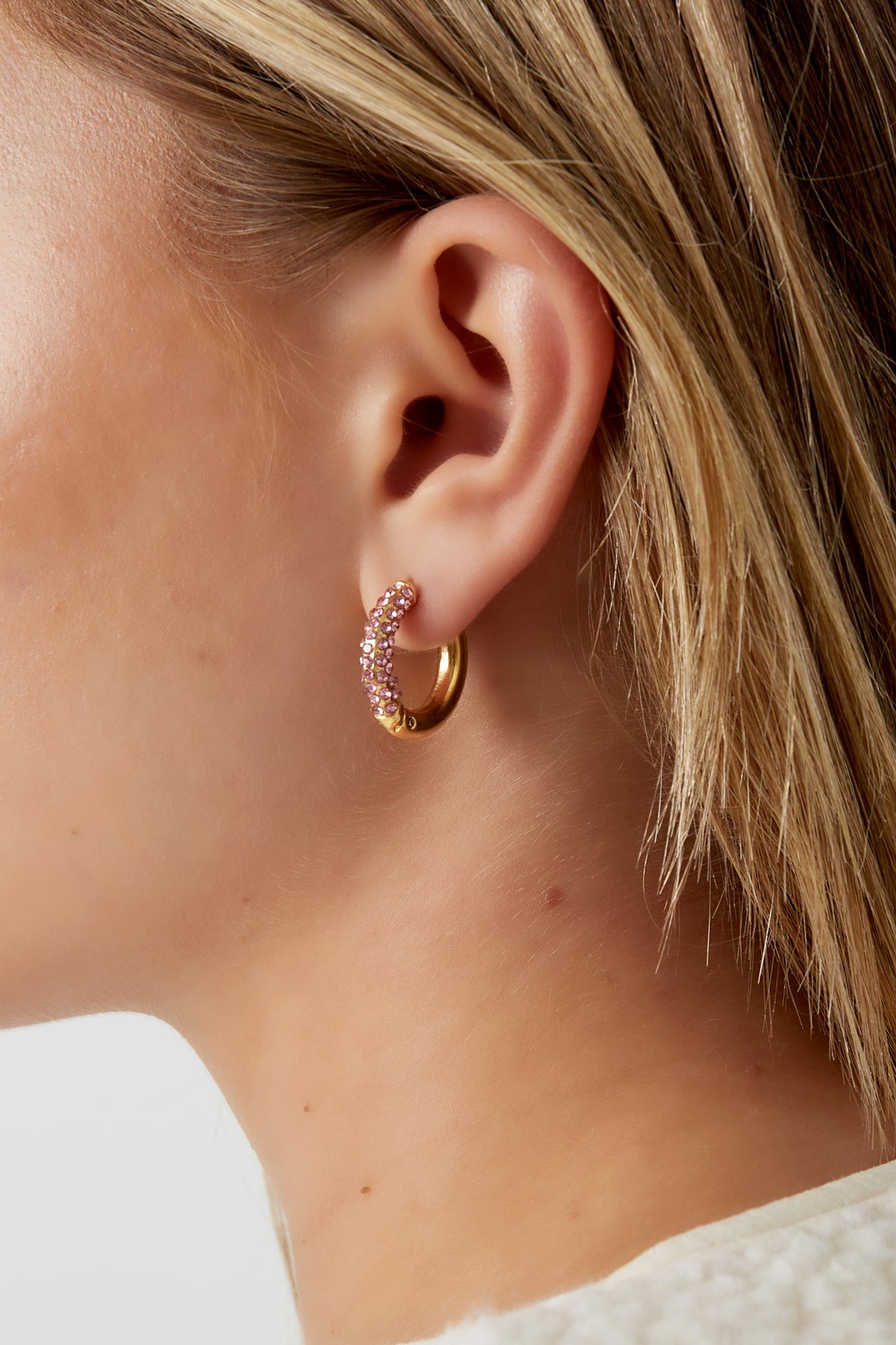 damen ohrringe ringe farbstein | edelstahl | goldfarbe