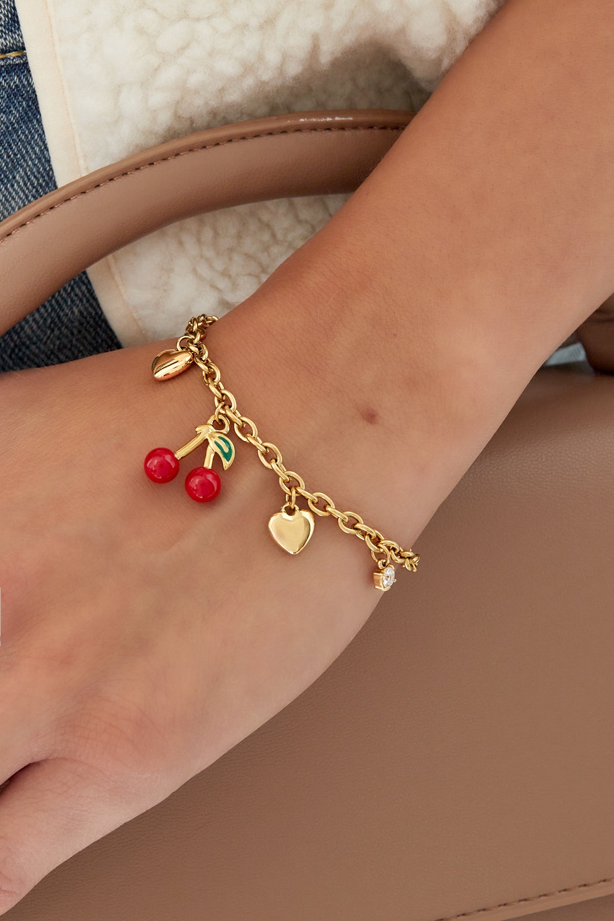 cherish charm-armband – goldfarbe - goldfarbefarbe