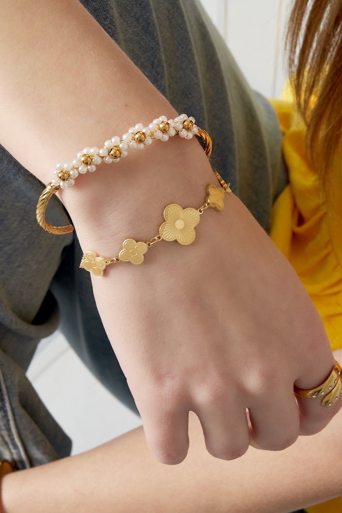 armband blütenblatt-perfektion - goldfarben