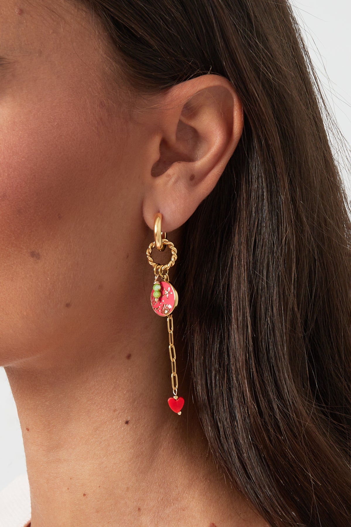 damen ohrringe schillernd emaille | edelstahl 304s | rosa & fuchsie