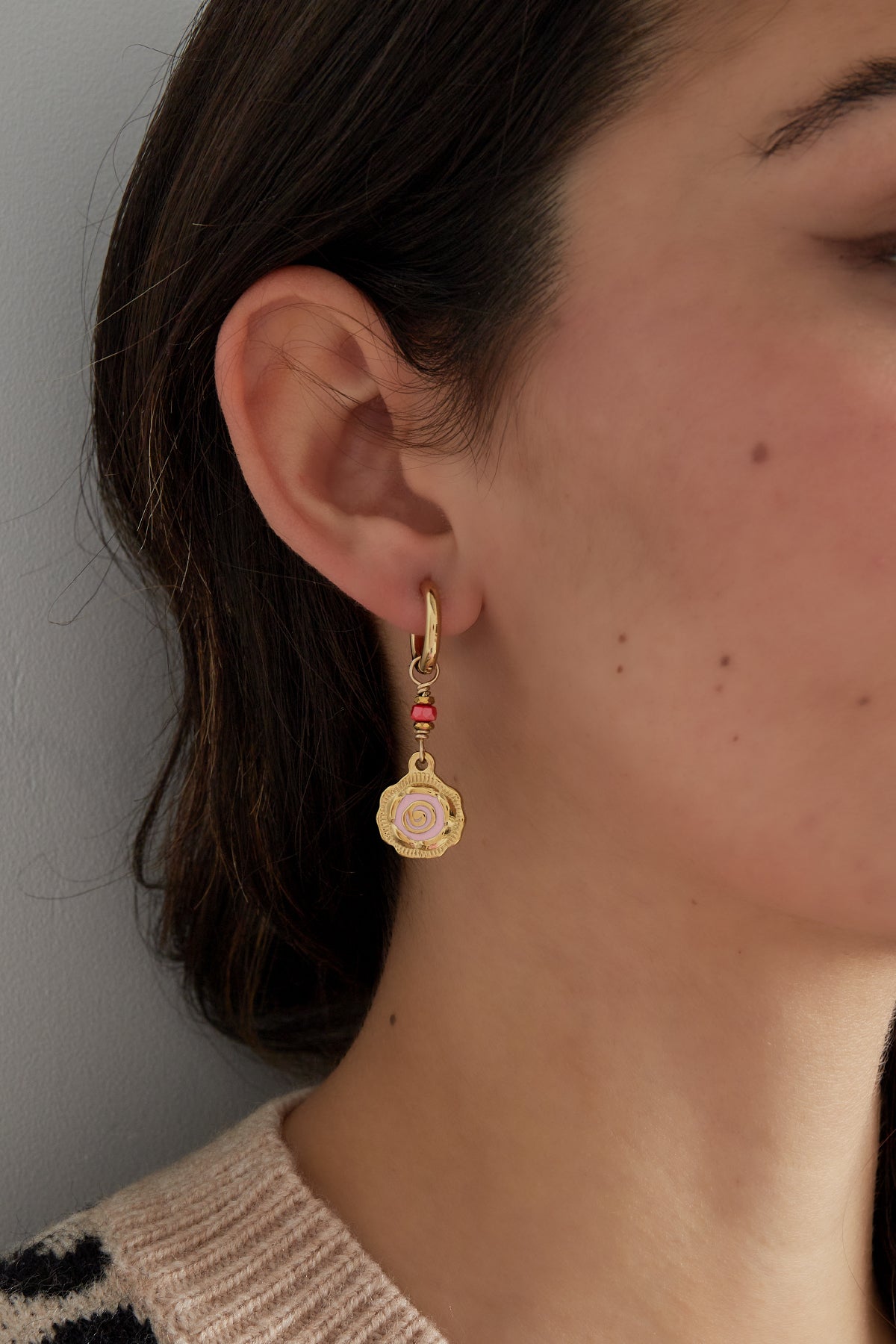 Damen Ohrringe Rose Glow | Edelstahl 304S Rosé | Rosa & Rot