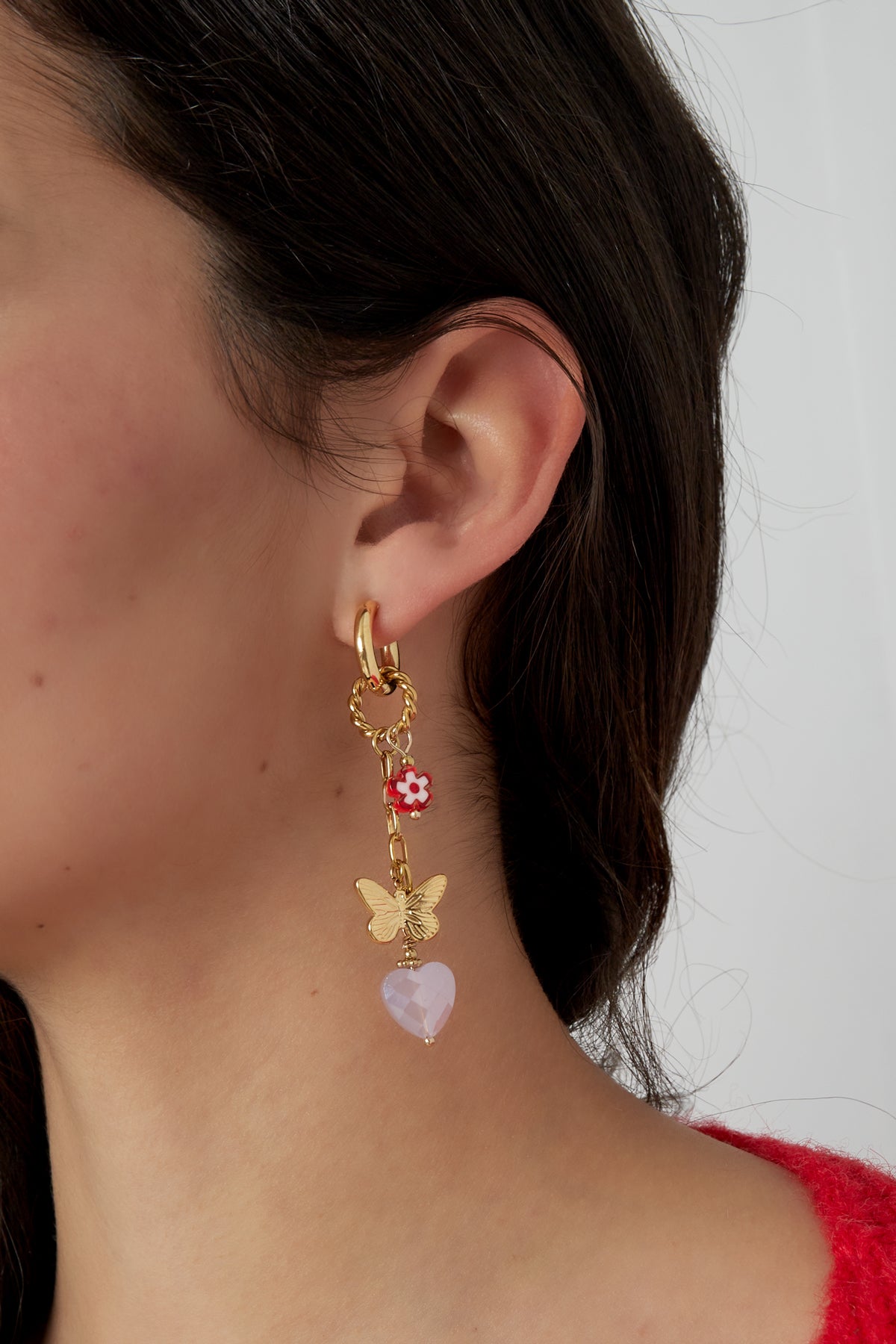 damen ohrringe twinkle charm | edelstahl 304s | grün & gold