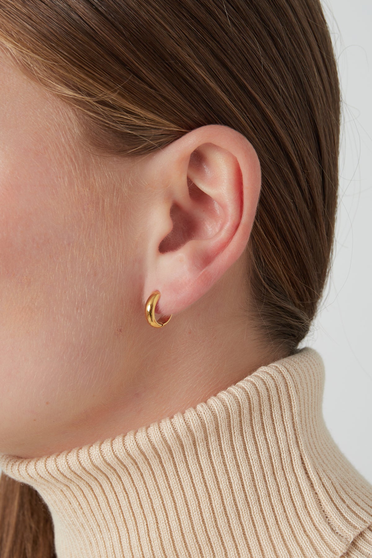 Damen Ohrringe Feine Linien | Edelstahl | Goldfarbe