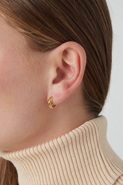 Damen Ohrringe Feine Linien | Edelstahl | Goldfarbe