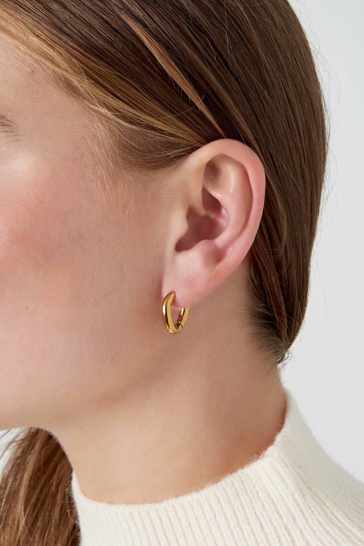 damen ohrringe sanfte kurve | edelstahl | goldfarbe