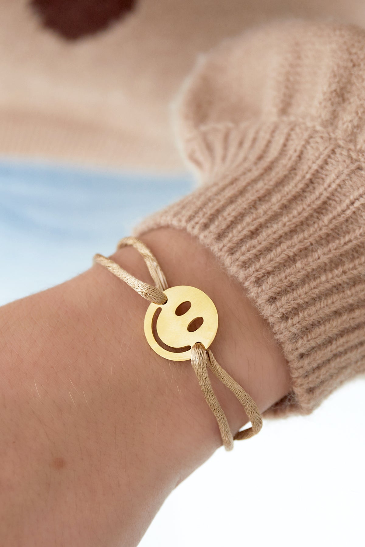 Damen Armband Satin Smiley | Edelstahl | Mehrfarbig