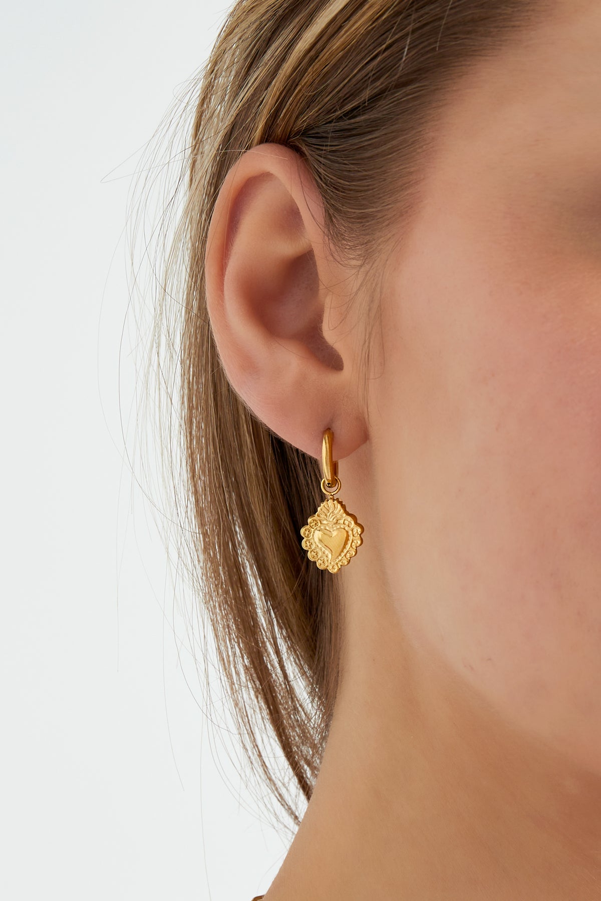 damen ohrringe herz alltag | edelstahl | gold & silber