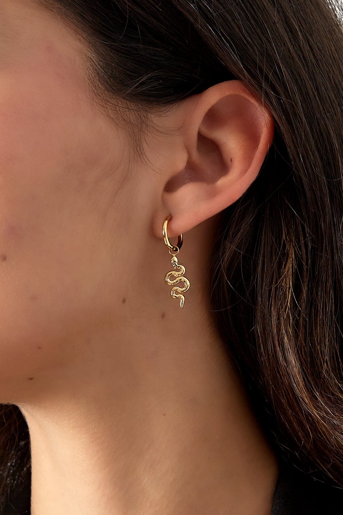 damen ohrringe schlangenseele | 304s-edelstahl | goldfarbe