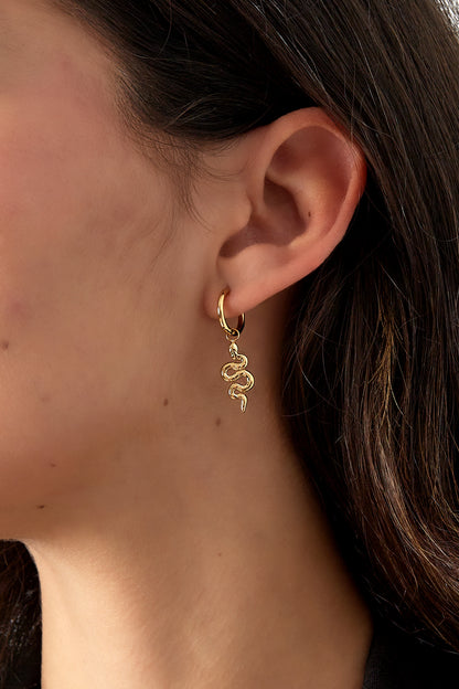 Damen Ohrringe Schlangenseele | 304S-Edelstahl | Goldfarbe