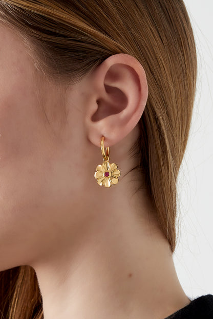 Damen Ohrringe Blume Strass Schleife | Edelstahl | Goldfarbe & Silberfarbe