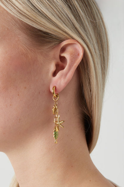 Damen Ohrringe Meereswelt Emaille | Edelstahl | Gold & Silber