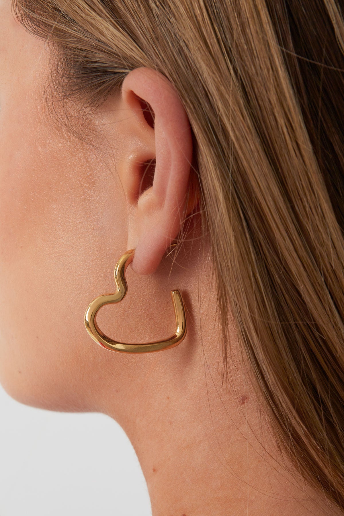 Damen Herzohrringe Offen | Edelstahl | Gold & Silber