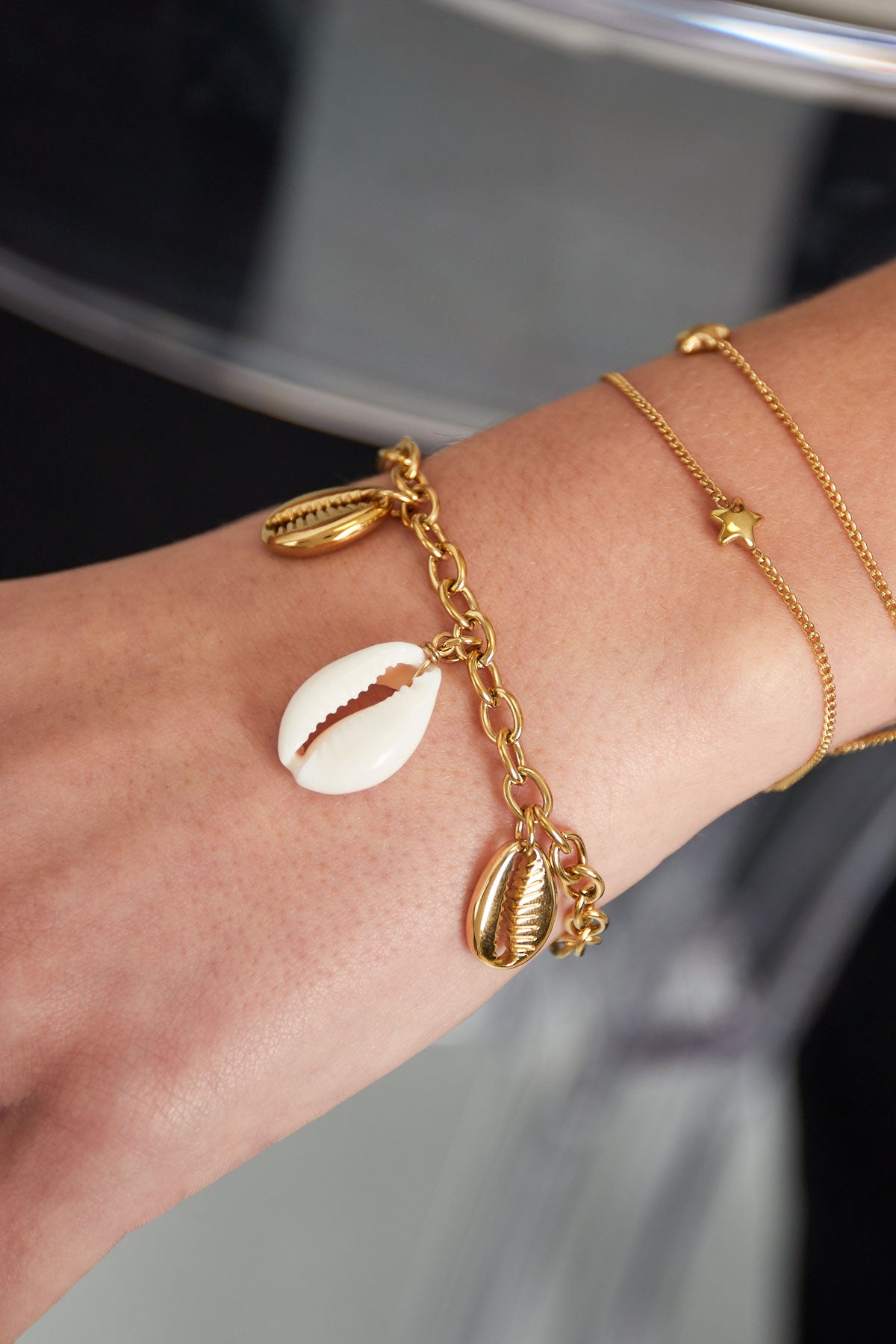 tropisches gezeitenarmband - goldfarben