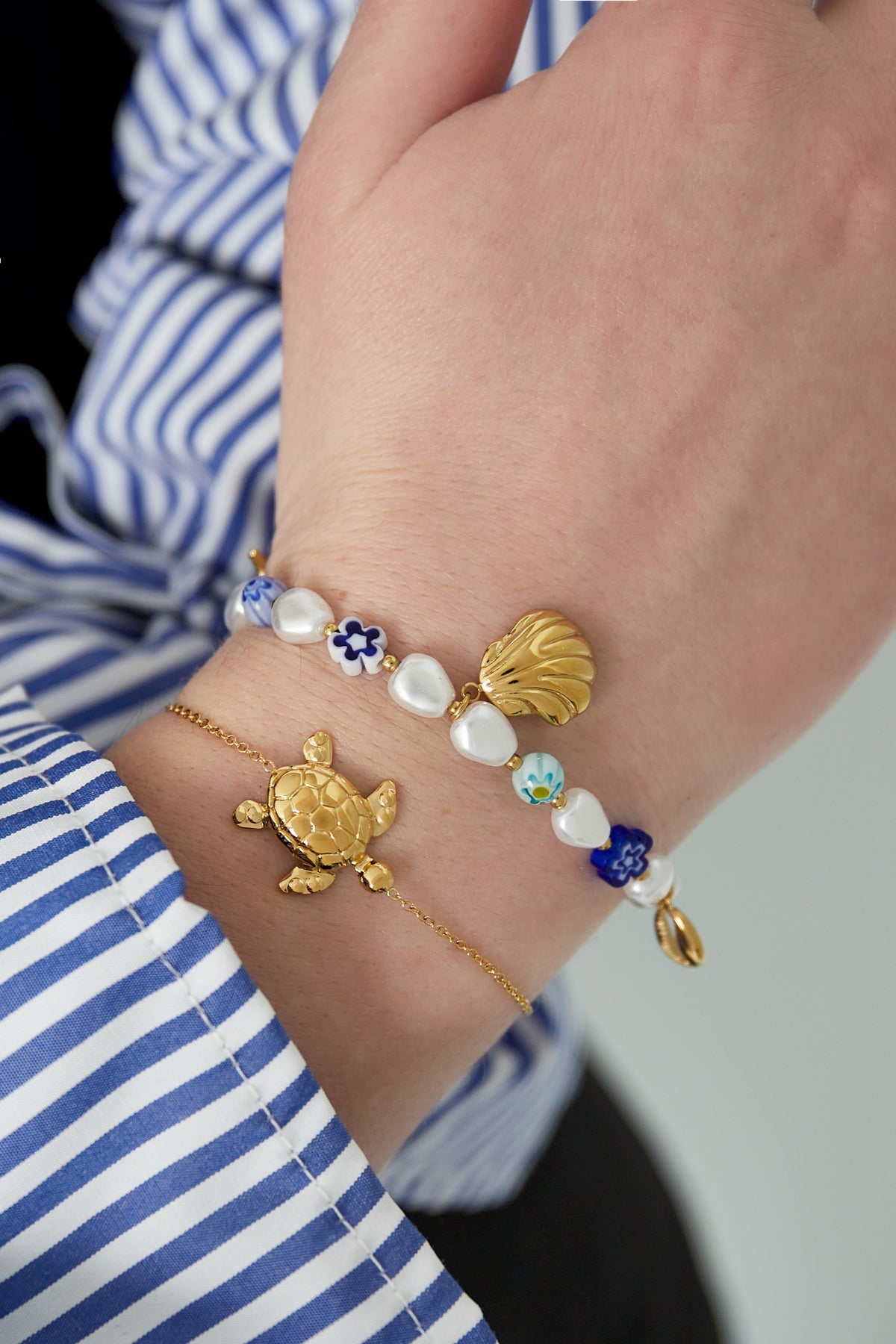 turtle tides armband - goldfarben