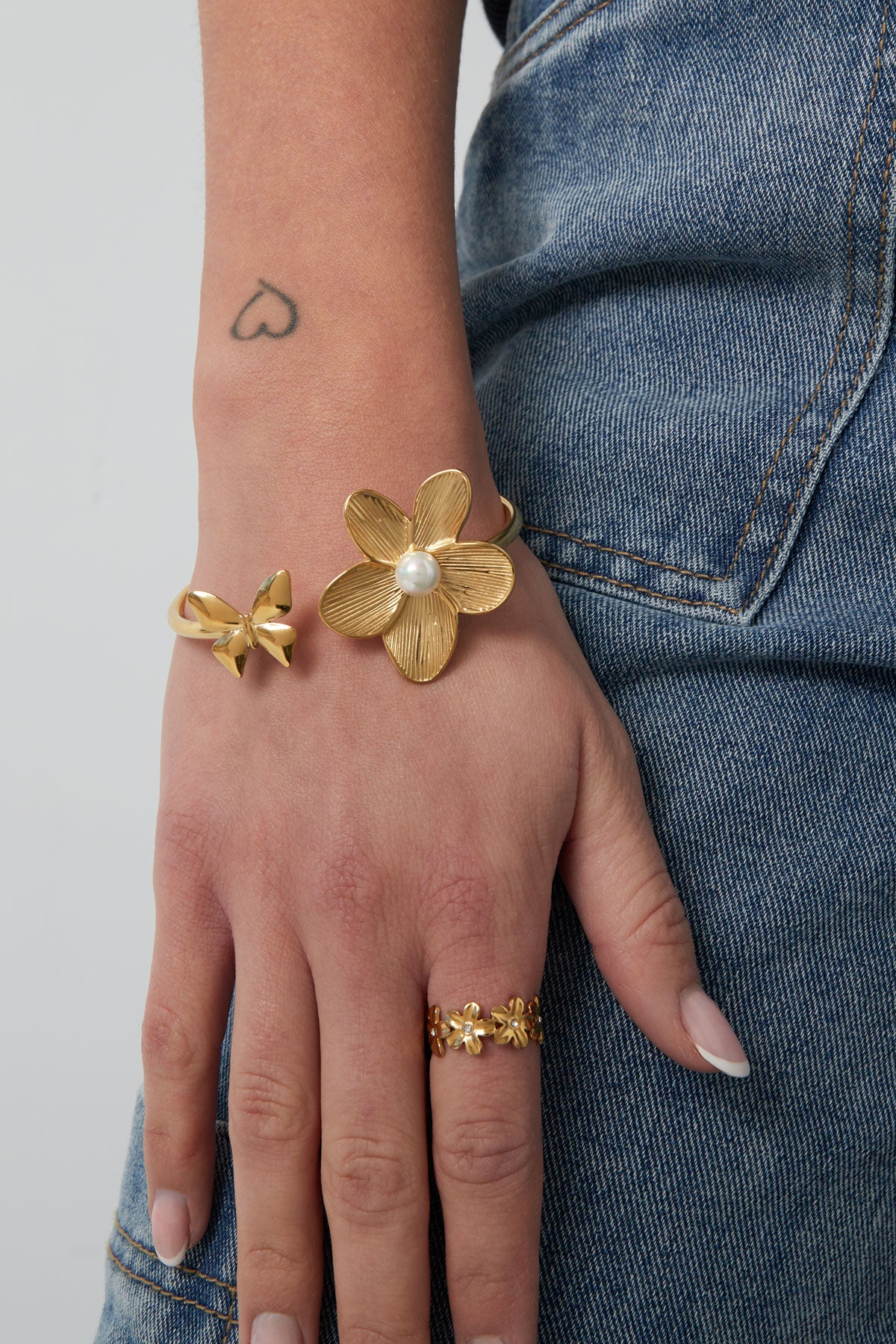 armband butterblume - goldfarben