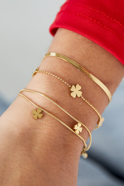 Armband Kleeblatt Herz - Goldfarben