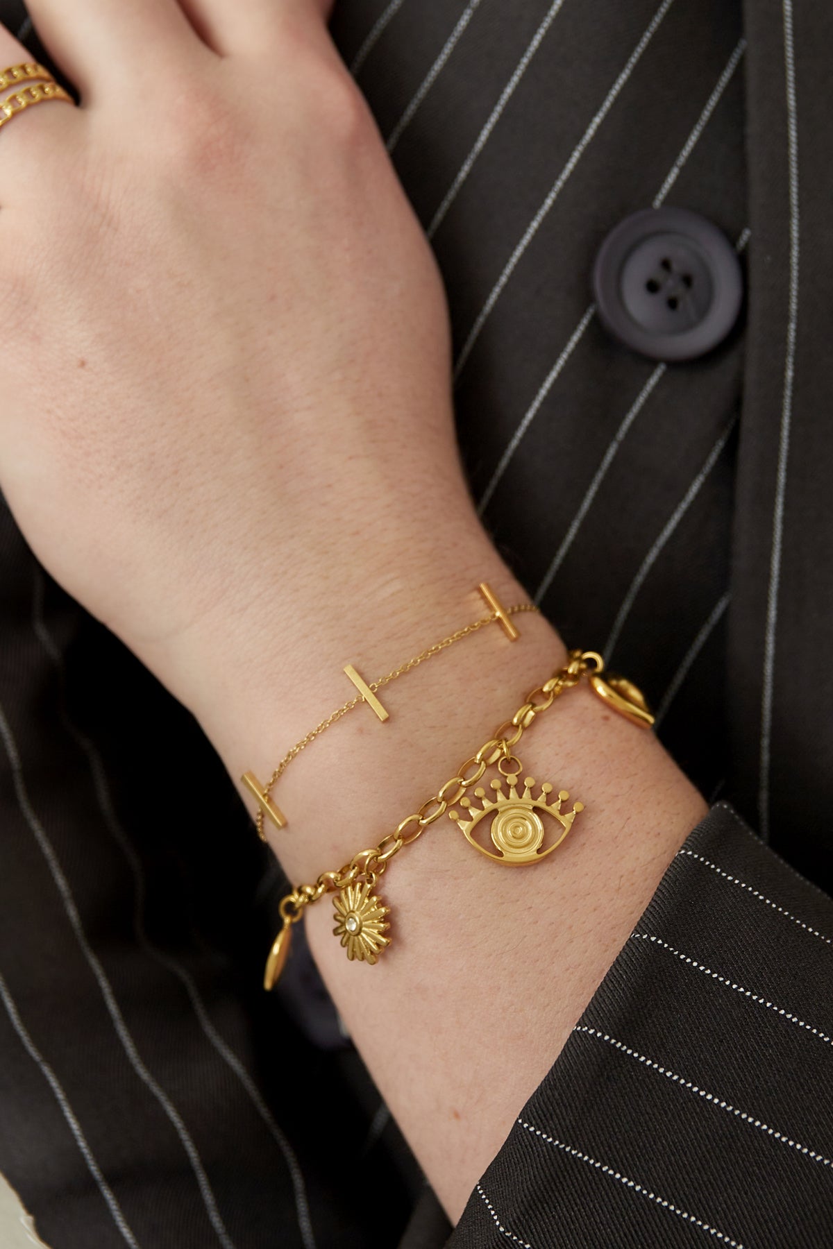 armband mit stäben - goldfarben
