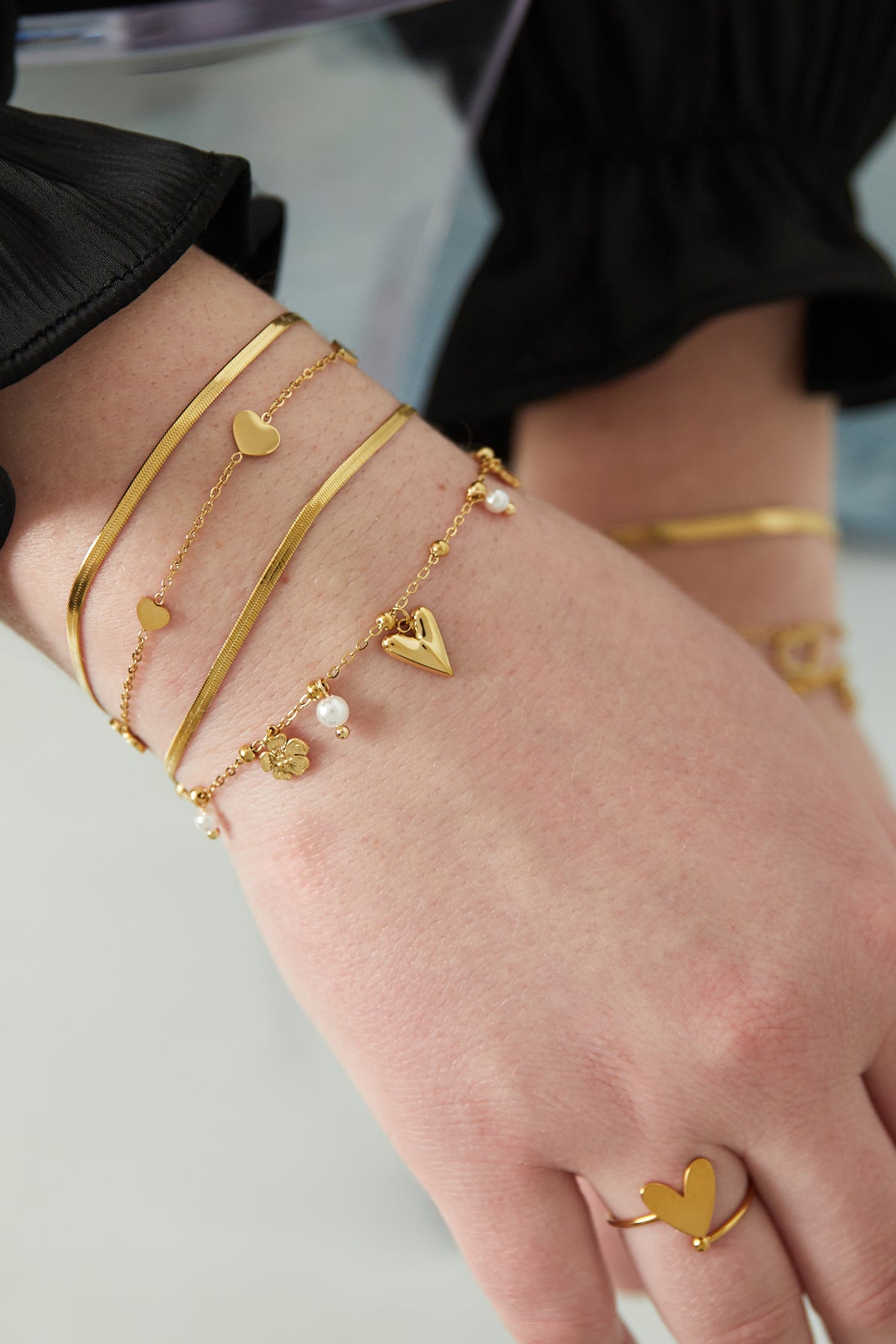 love love love armband - goldfarben