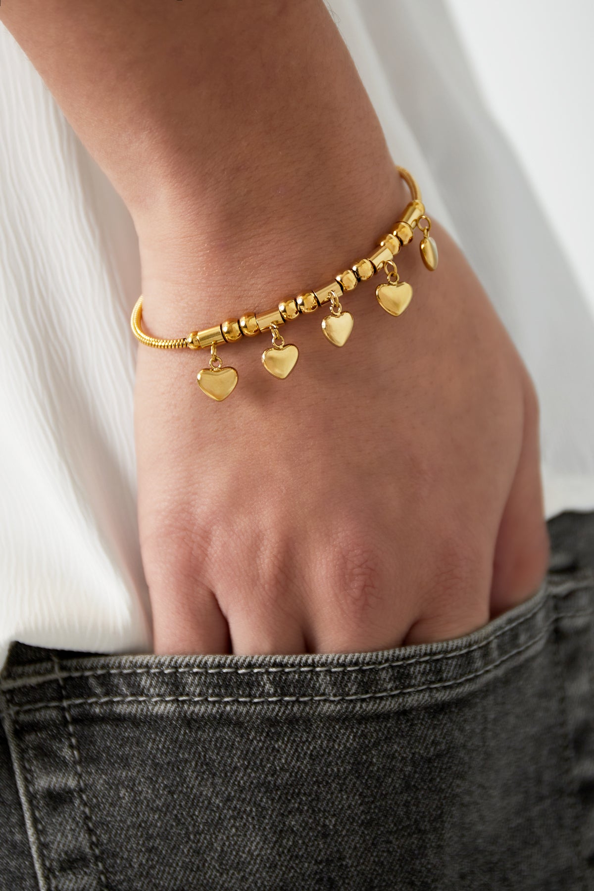 love love love armband - goldfarben