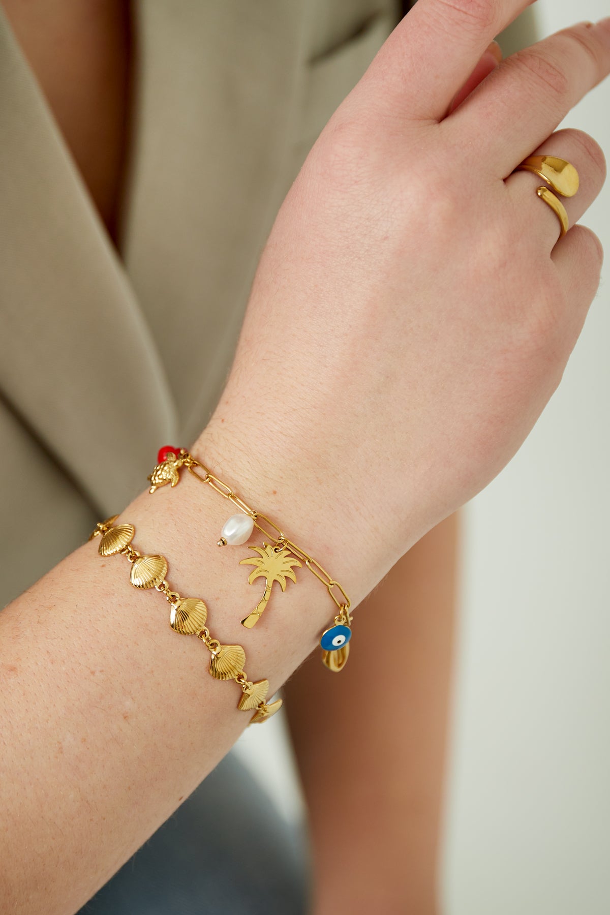 tropisches brise-armband - goldfarben