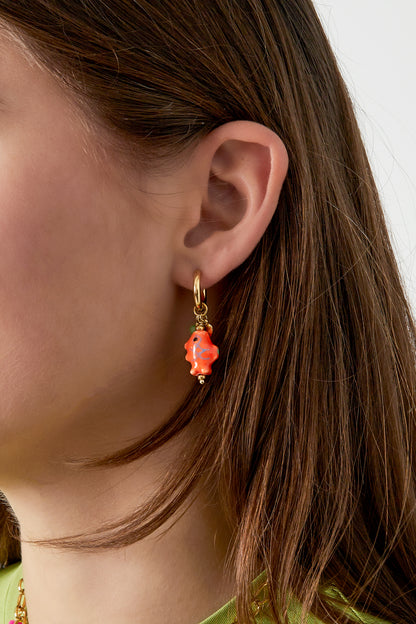 Damen Ohrringe Romantisch Roségold | Edelstahl | Rosa & Orange