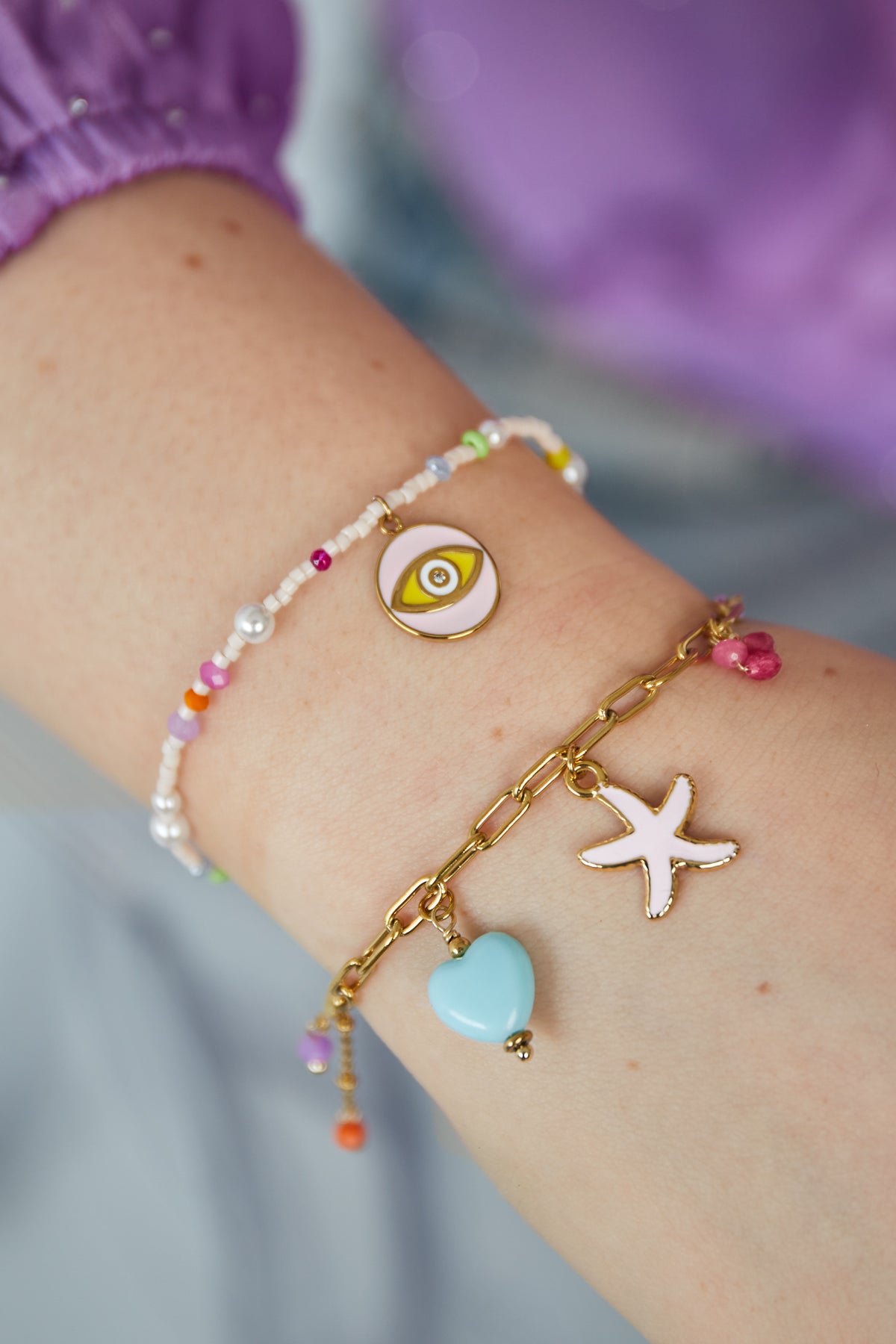 seestern-armband - goldfarben