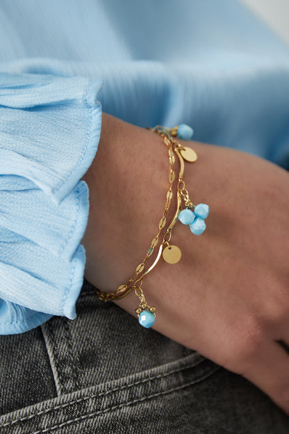 Blaues Perlenarmband