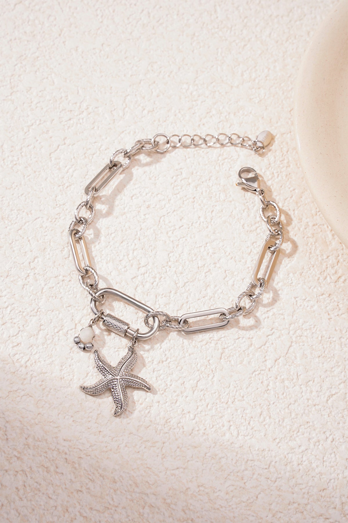 seestern im meer armband - silberfarben