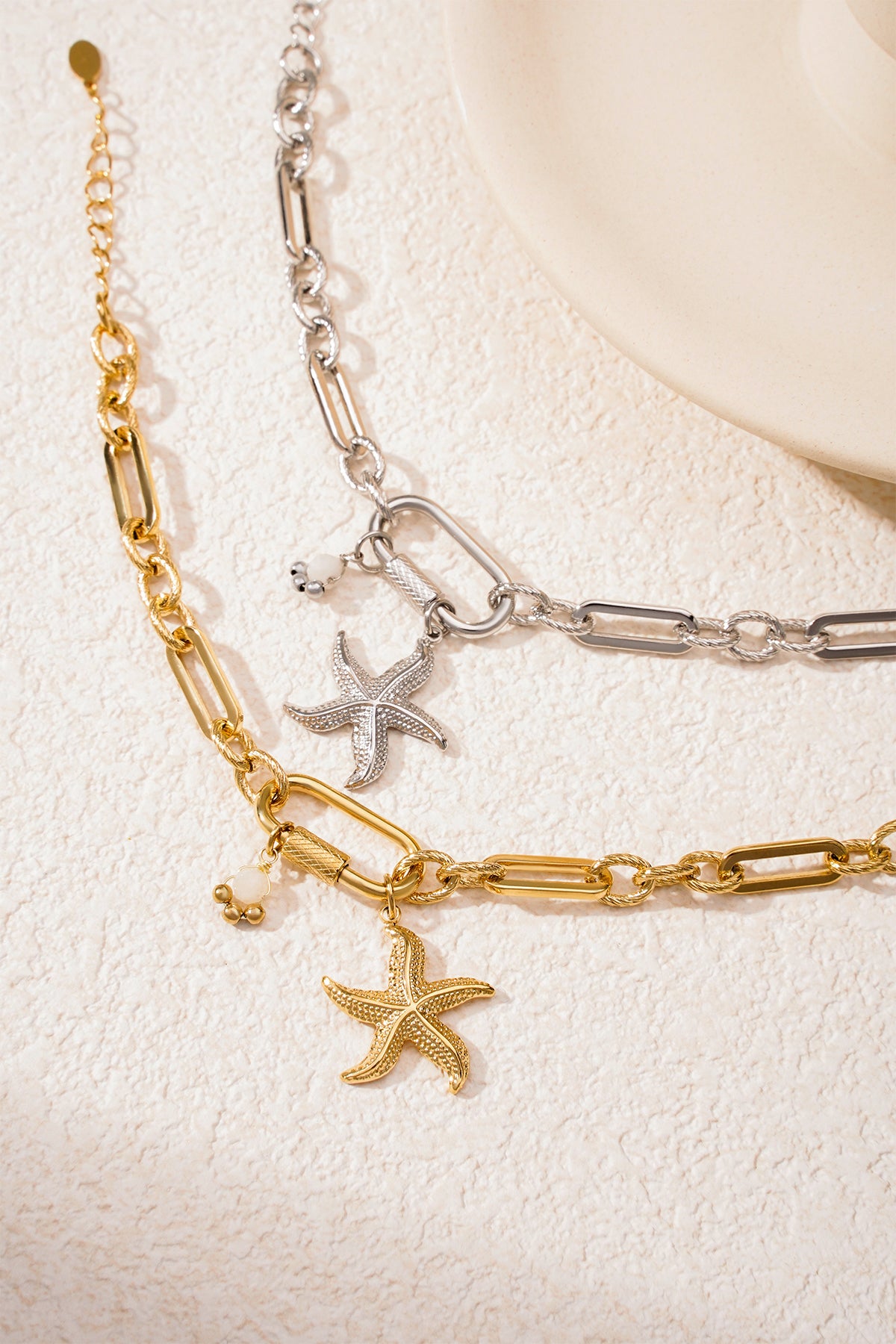 seestern im meer armband - silberfarben