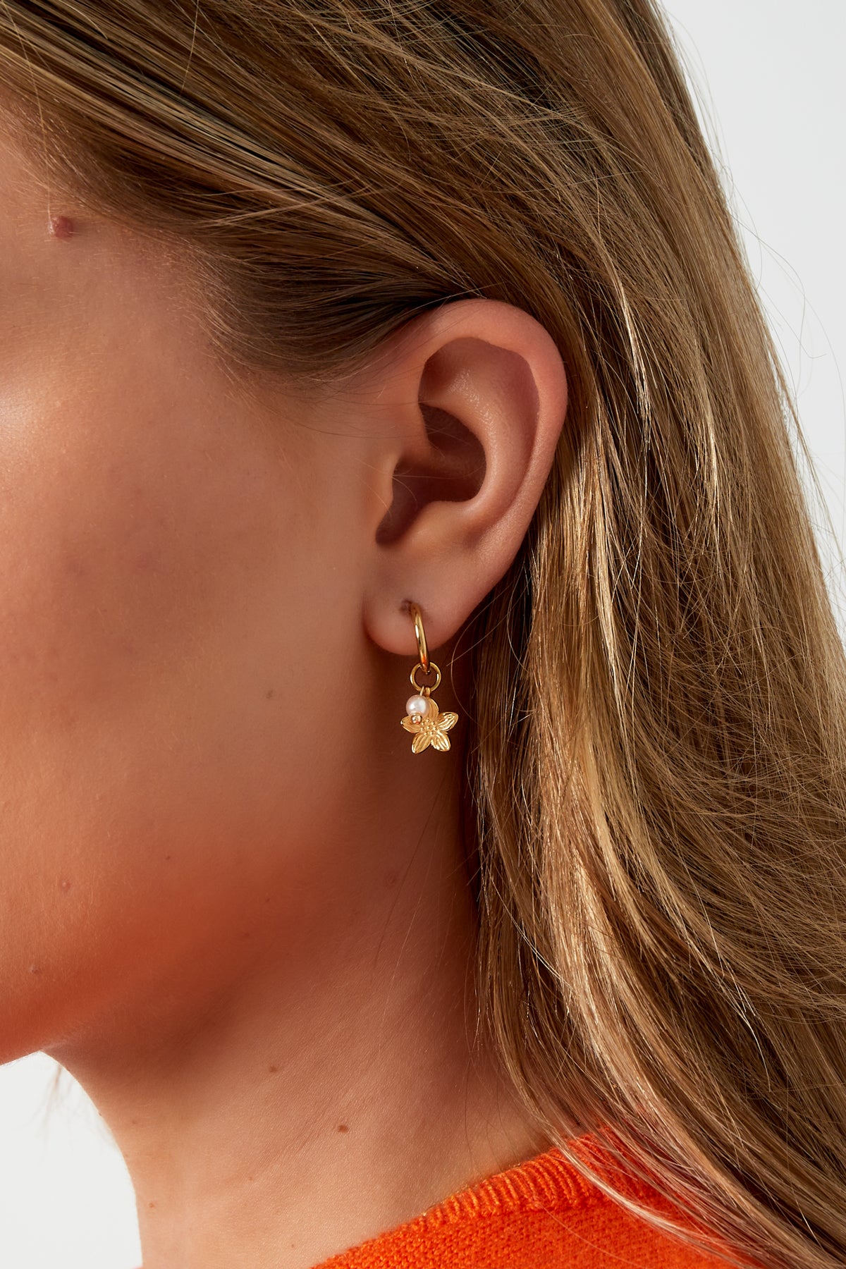 damen ohrringe blume 14k | edelstahl vergoldet | gold & rosa