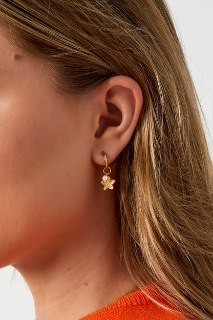 Damen Ohrringe Blume 14K | Edelstahl vergoldet | Gold & Rosa