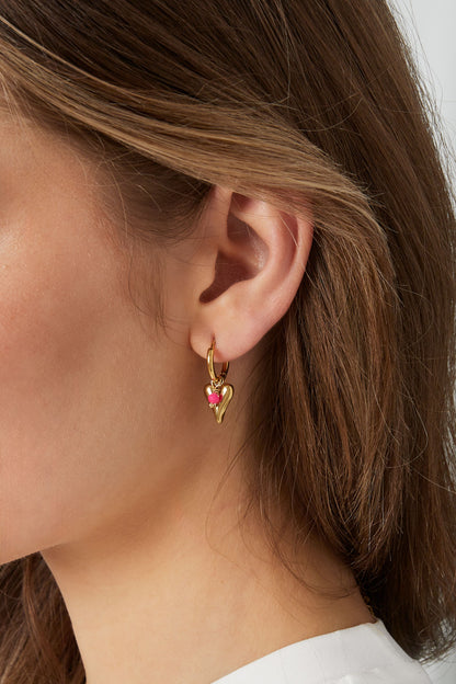 Damen Herzohrringe Pastell | Edelstahl 304S | Rosa