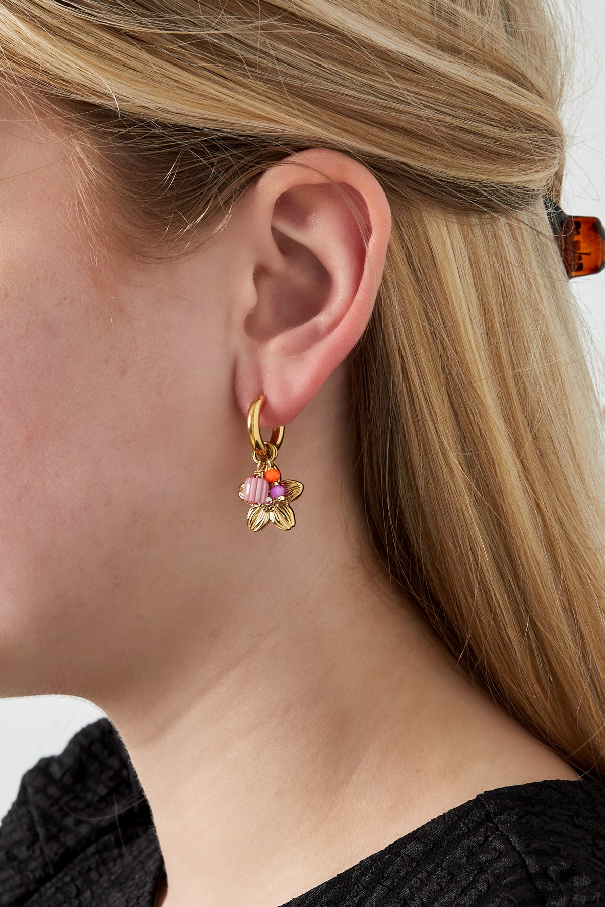 damen creolen bloom | edelstahl 304s | goldfarbe
