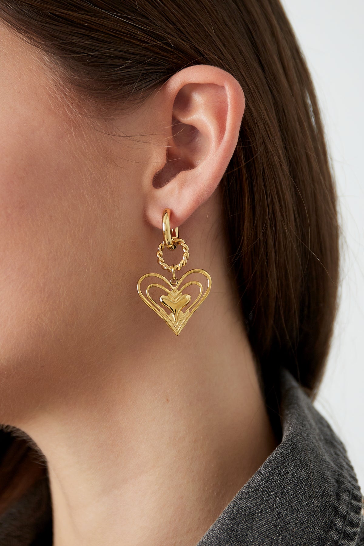 Damen Ohrringe What's Love Herz | Edelstahl 304S | Gold & Silber