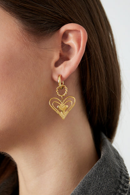 Damen Ohrringe What's Love Herz | Edelstahl 304S | Gold & Silber