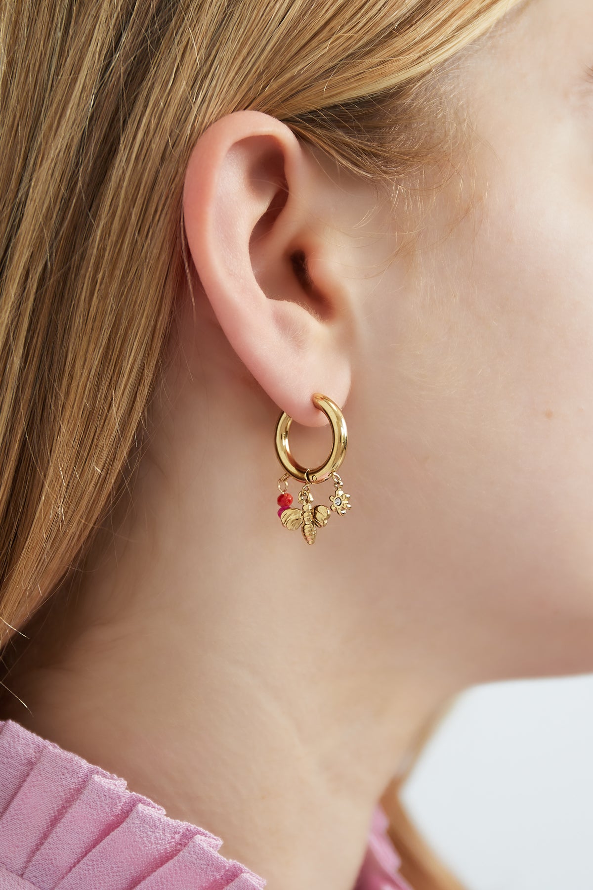 damen ohrringe bienen charm 14k | vergoldet | gold & silber